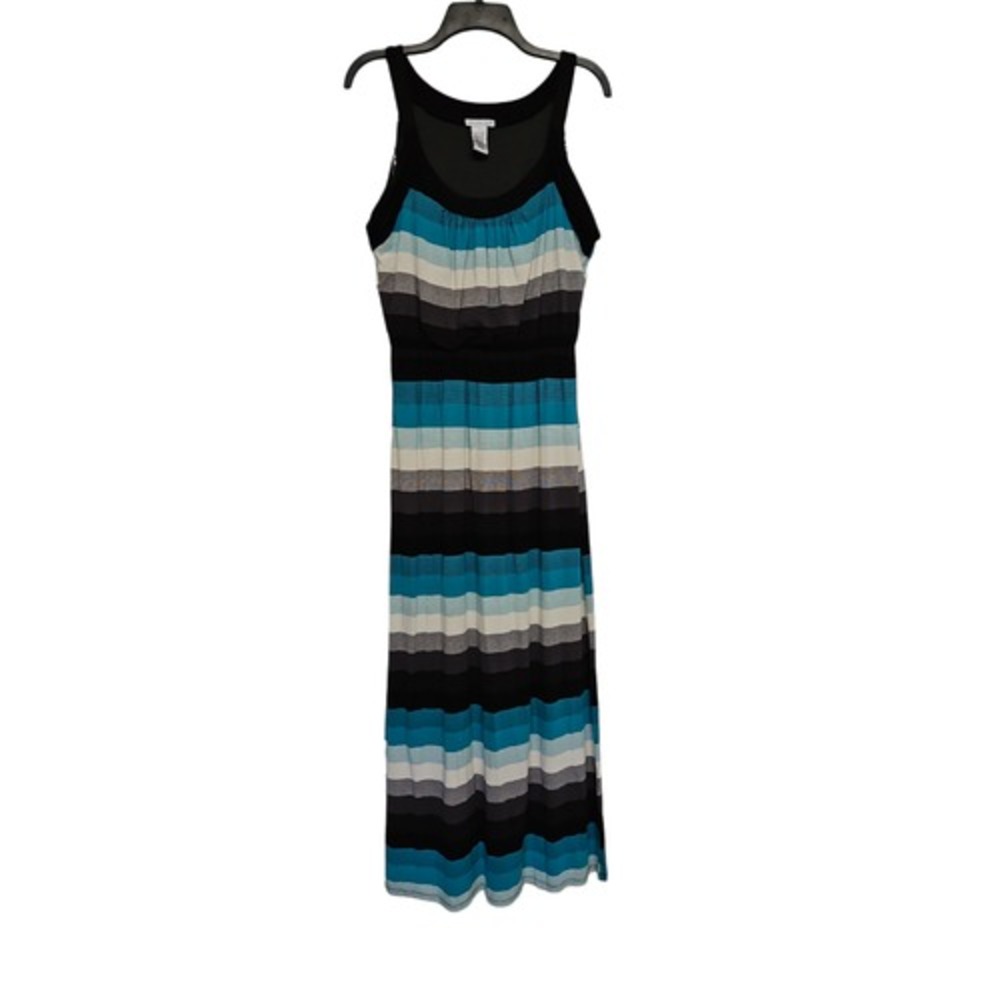 Amanda Lane‎ Women's Multicolor Striped Maxi Dress Sz Medium